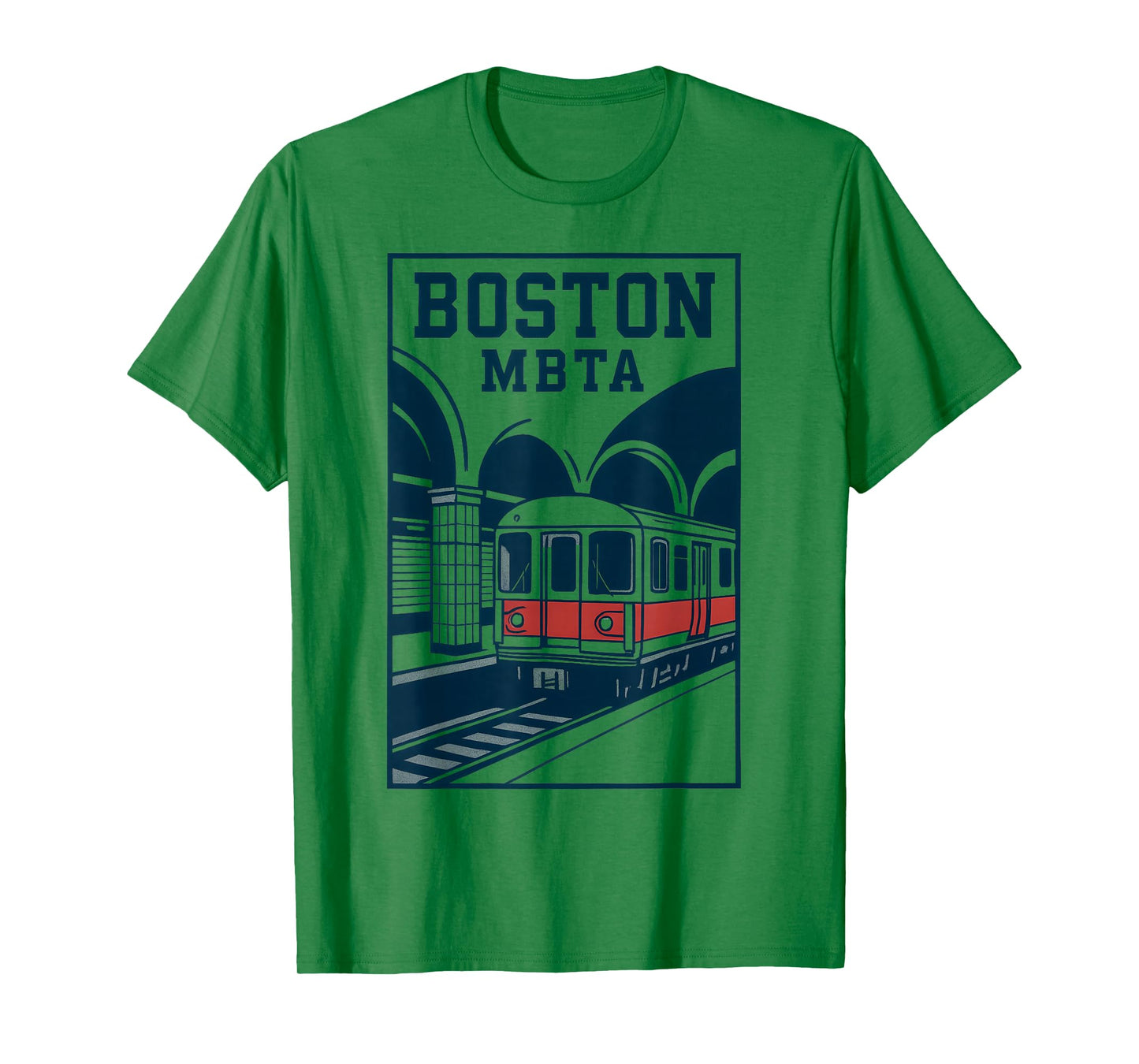 Boston MBTA Subway Retro Train City Transit Artwork T-Shirt