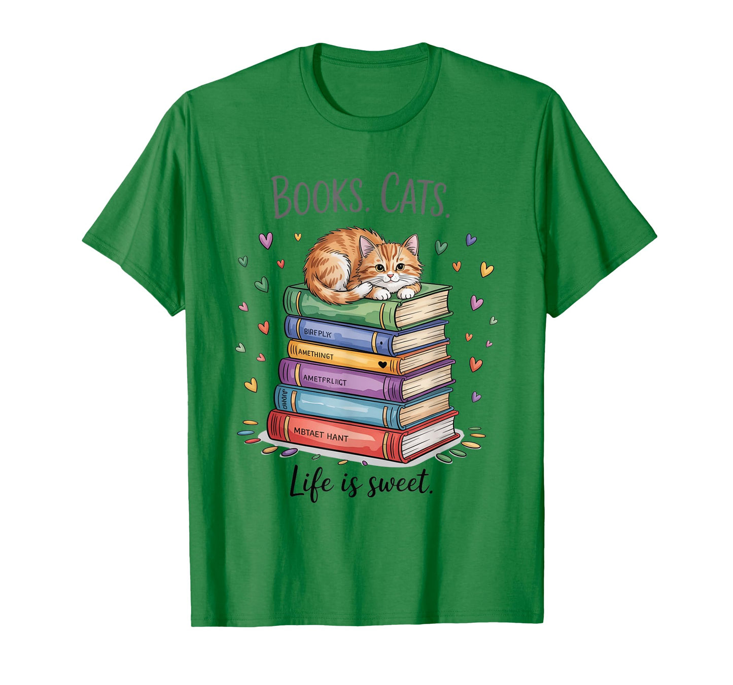 Funny Cats Books Lover Men Women T-Shirt