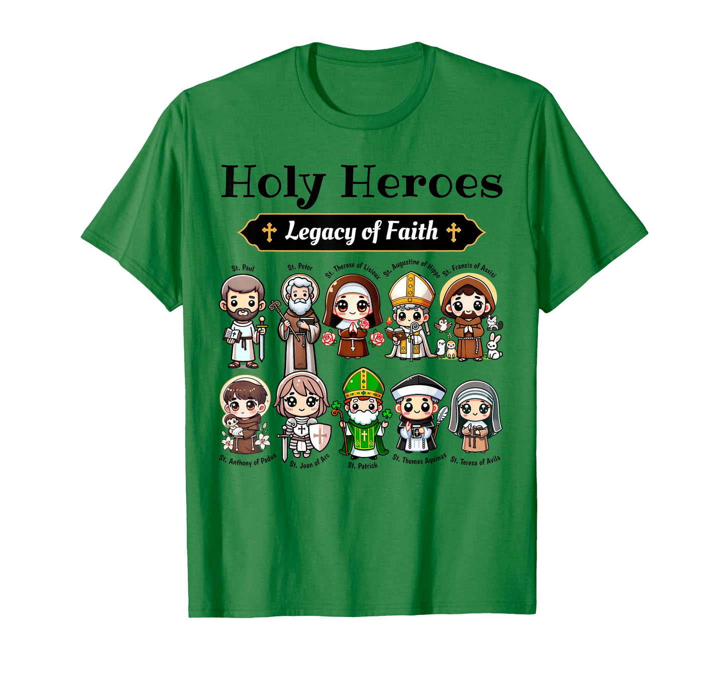 Holy Heroes Legacy of Faith Catholic Saints Collection kids T-Shirt
