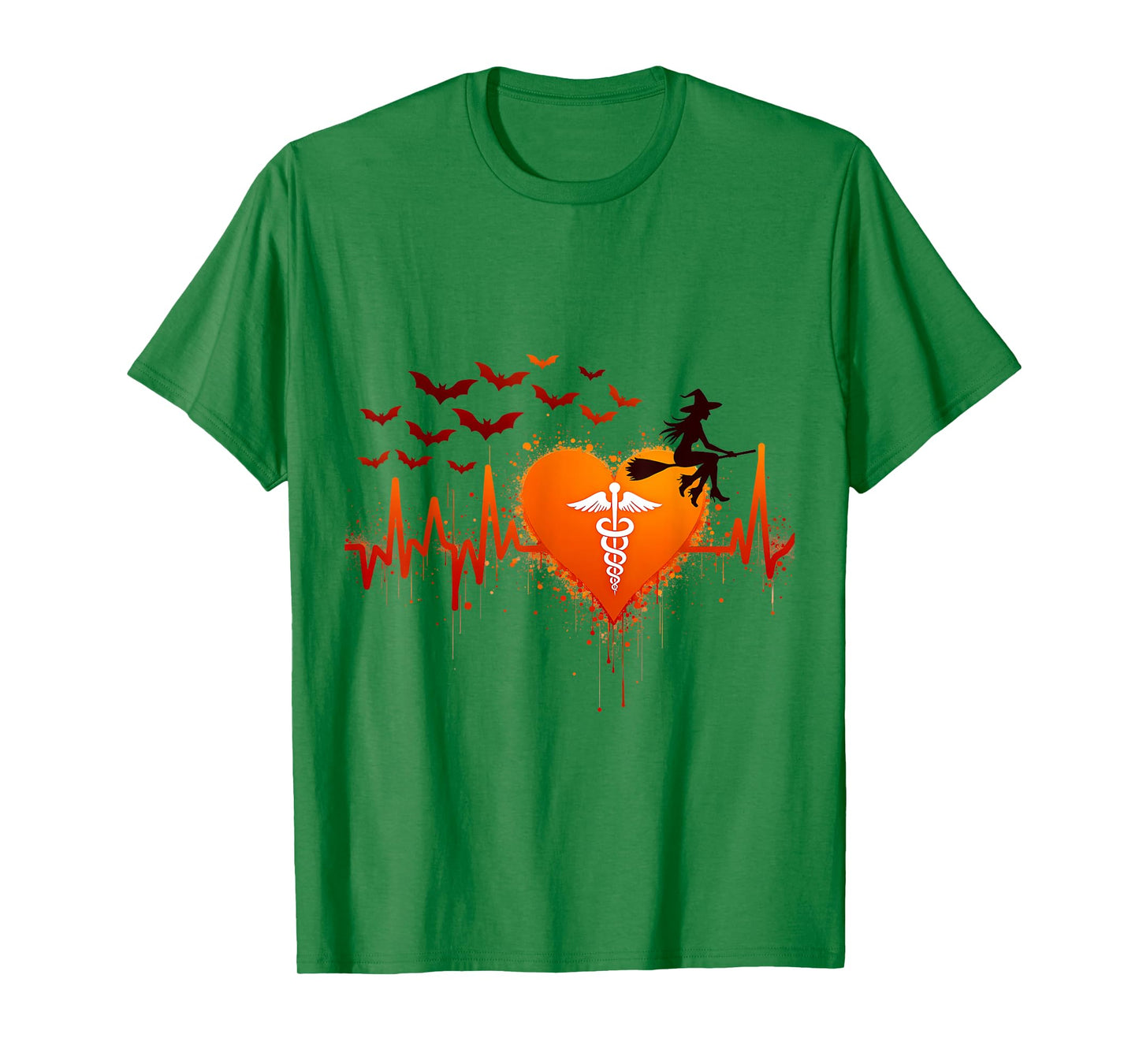 Halloween Medical Witch Heartbeat T-Shirt