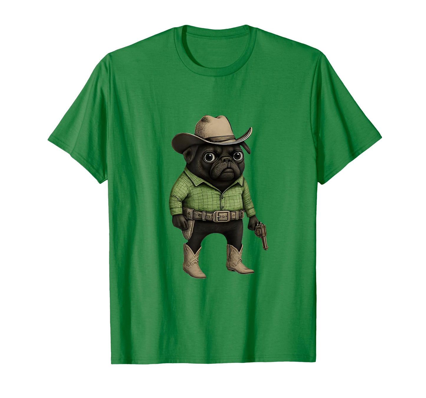Funny Cowboy Pug Dog Western Costume Pug Cowboy Meme T-Shirt