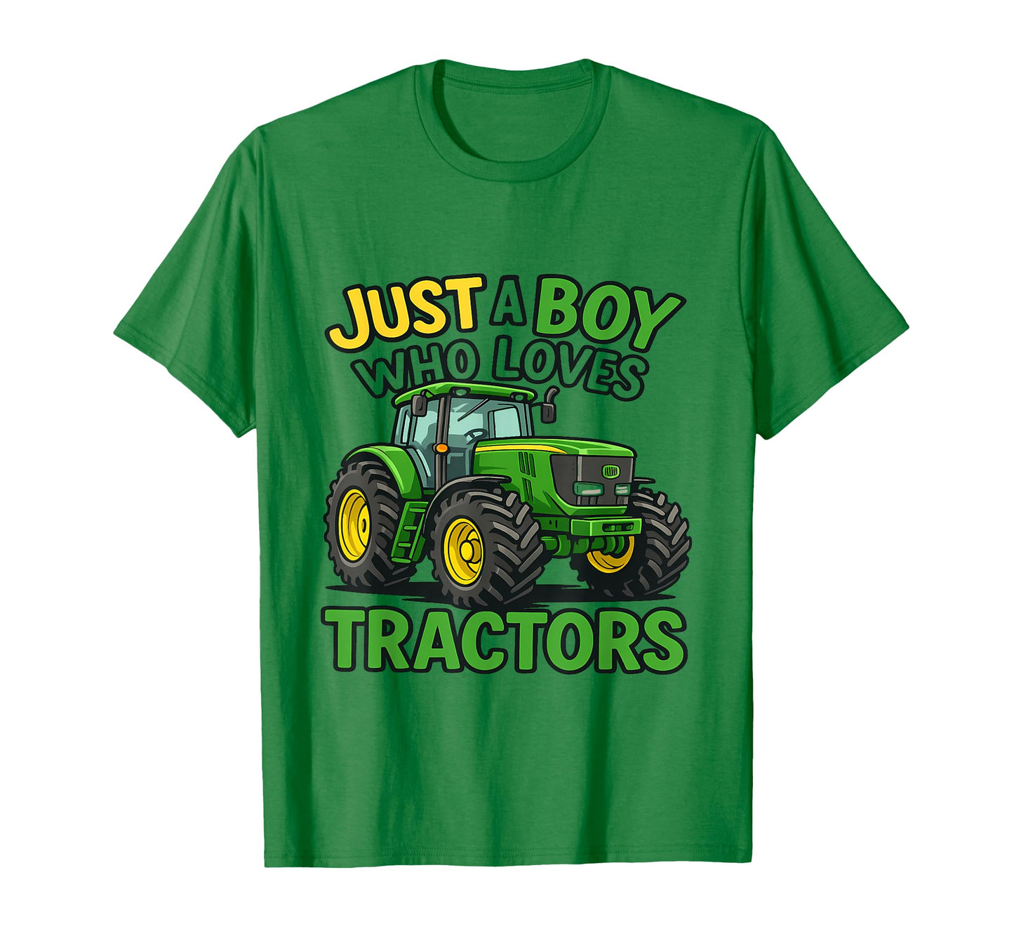 Just a Boy Who Loves Tractors Green Farm Machine T-Shirt