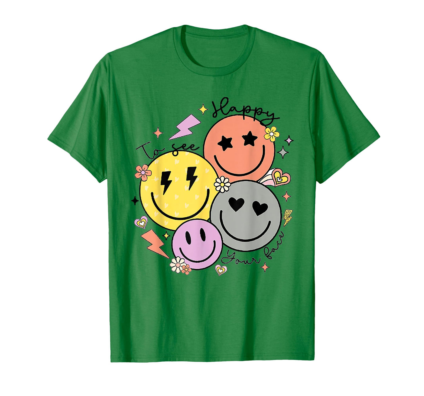 Groovy Happy To See Your Face Teacher First Day Of School T-Shirt for Men Women Kids