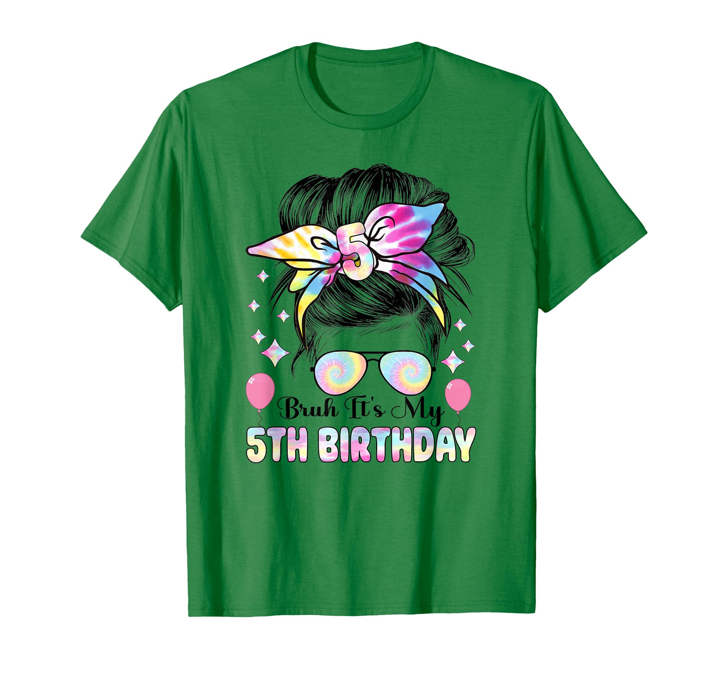 Bruh It's My 5th Birthday Retro 5 Year Old Birthday Girl T-Shirt
