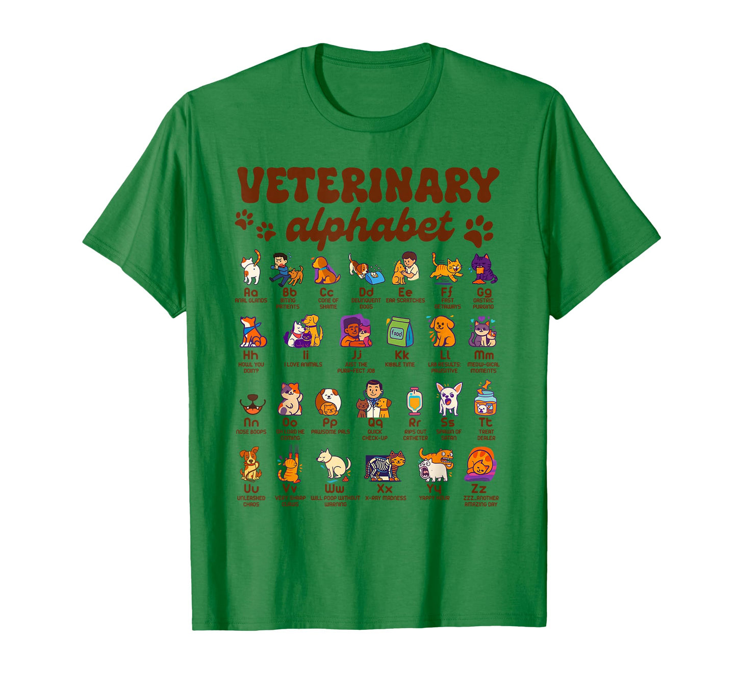 Veterinary Alphabet Vet Tech Veterinarian Animal Dog Cat T-Shirt
