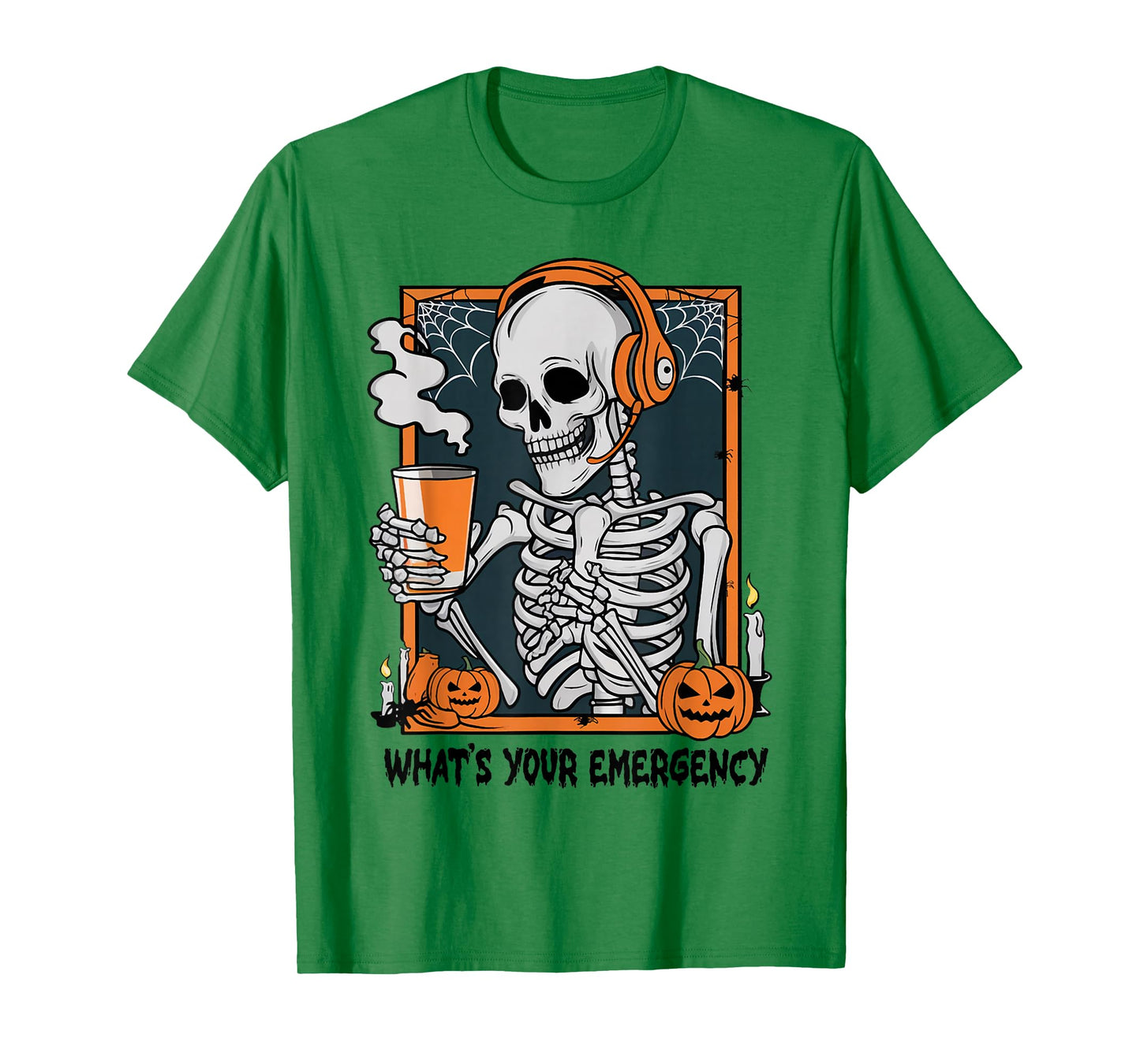 Funny 911 Dispatcher Halloween Skeleton What Your Emergency T-Shirt