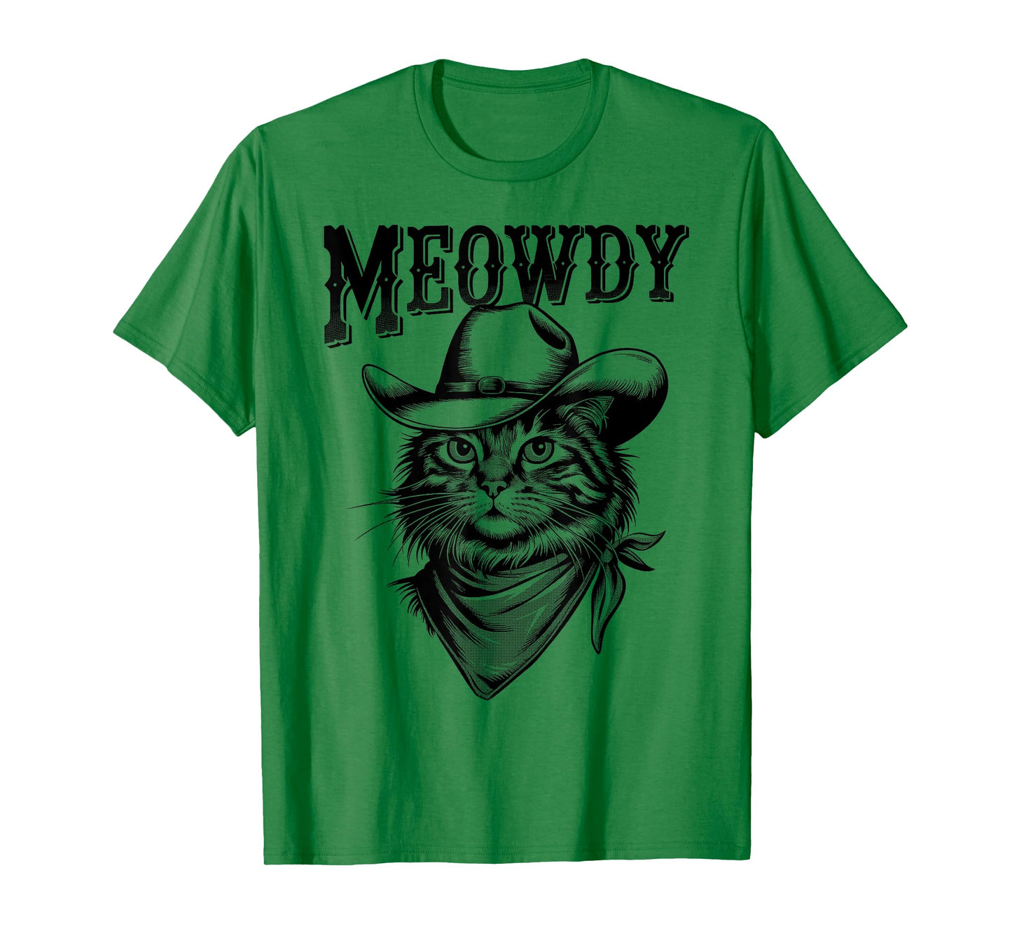 Meowdy Cat Funny Cowboy Western Graphic Cat Lady Cat Dad T-Shirt