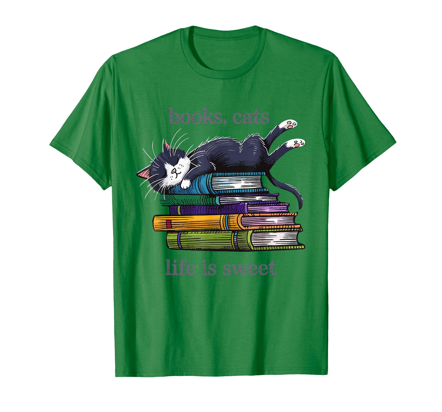 Funny Cats Books Lover Men Women T-Shirt