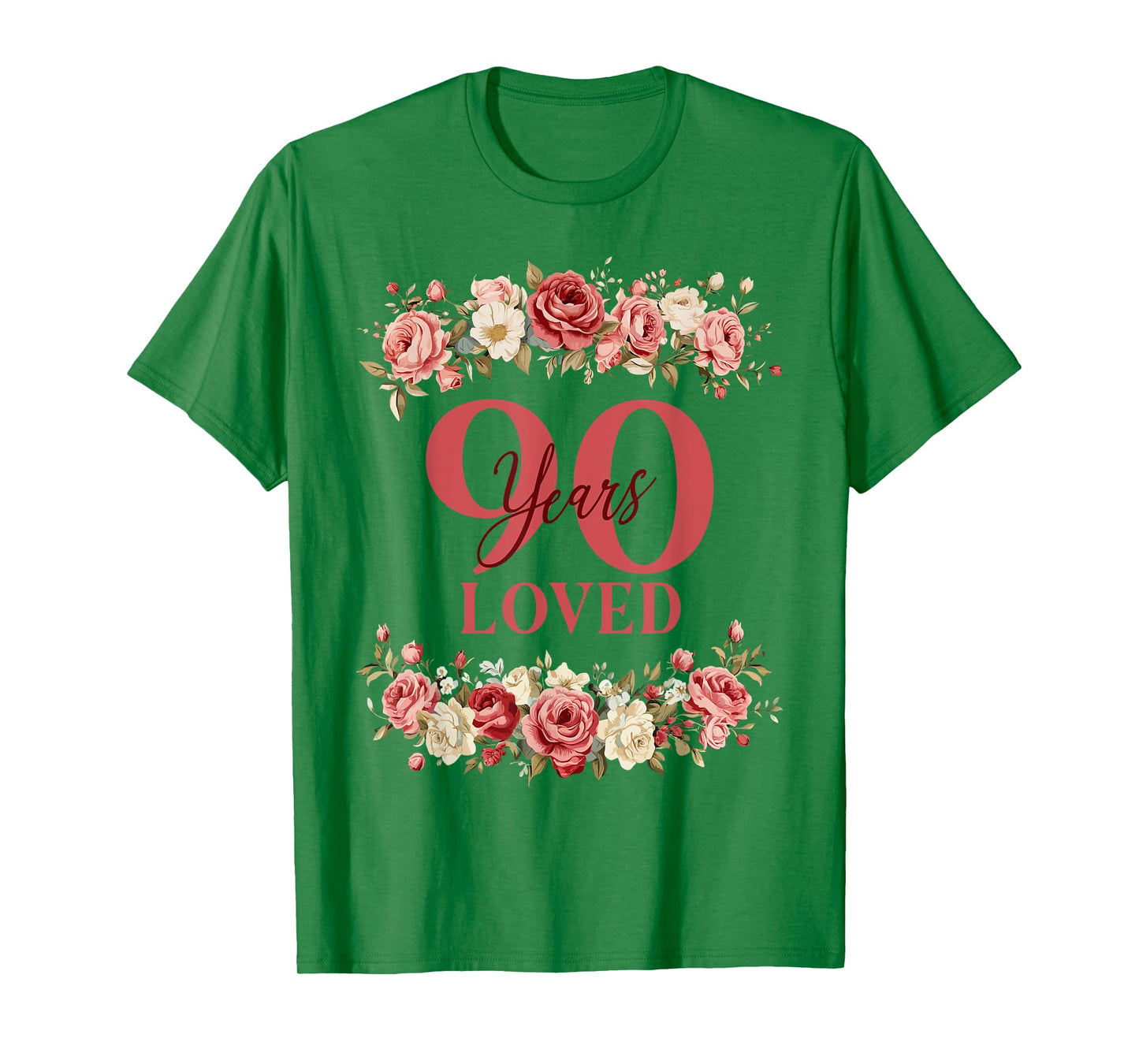 90 Years Loved 90th Birthday Floral 90 Years Old Women T-Shirt