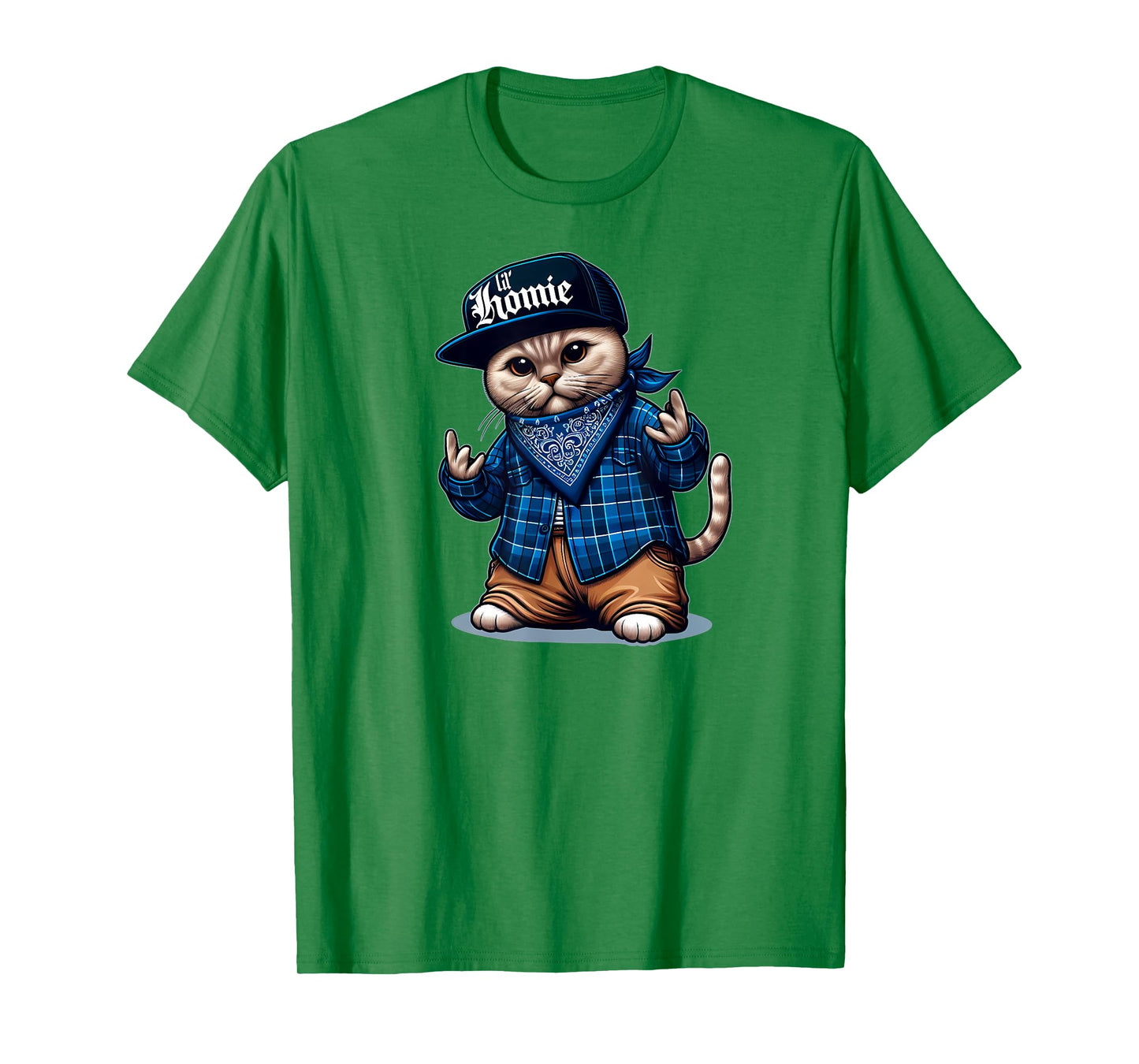 LIL HOMIE Cute Cholo Cat Chicano Art West Coast Hip Hop T-Shirt