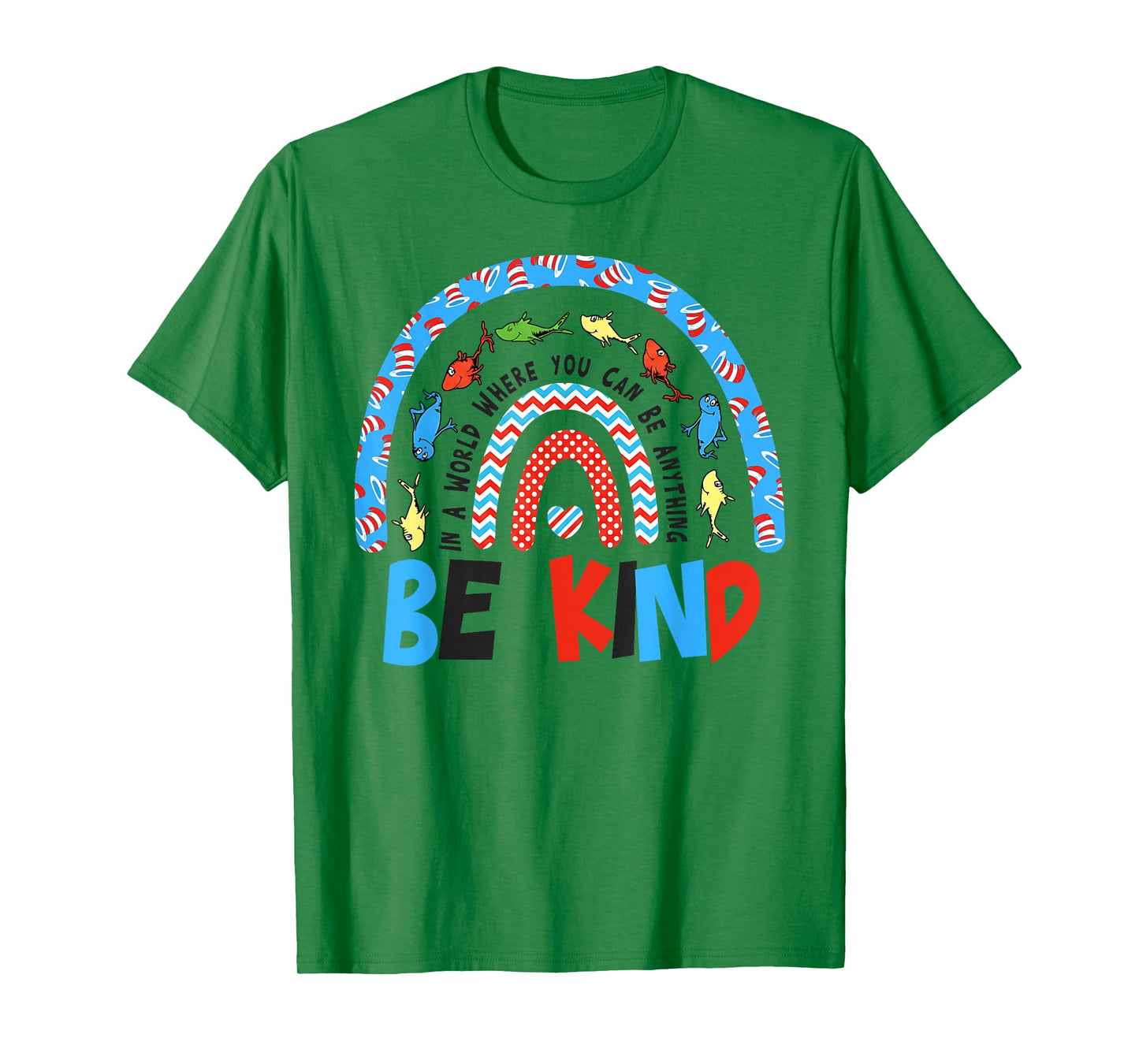 Autism Awareness Be Kind Why Fit in Doctor Teacher Cat Hat T-Shirt - T-Shirt | Irish Green