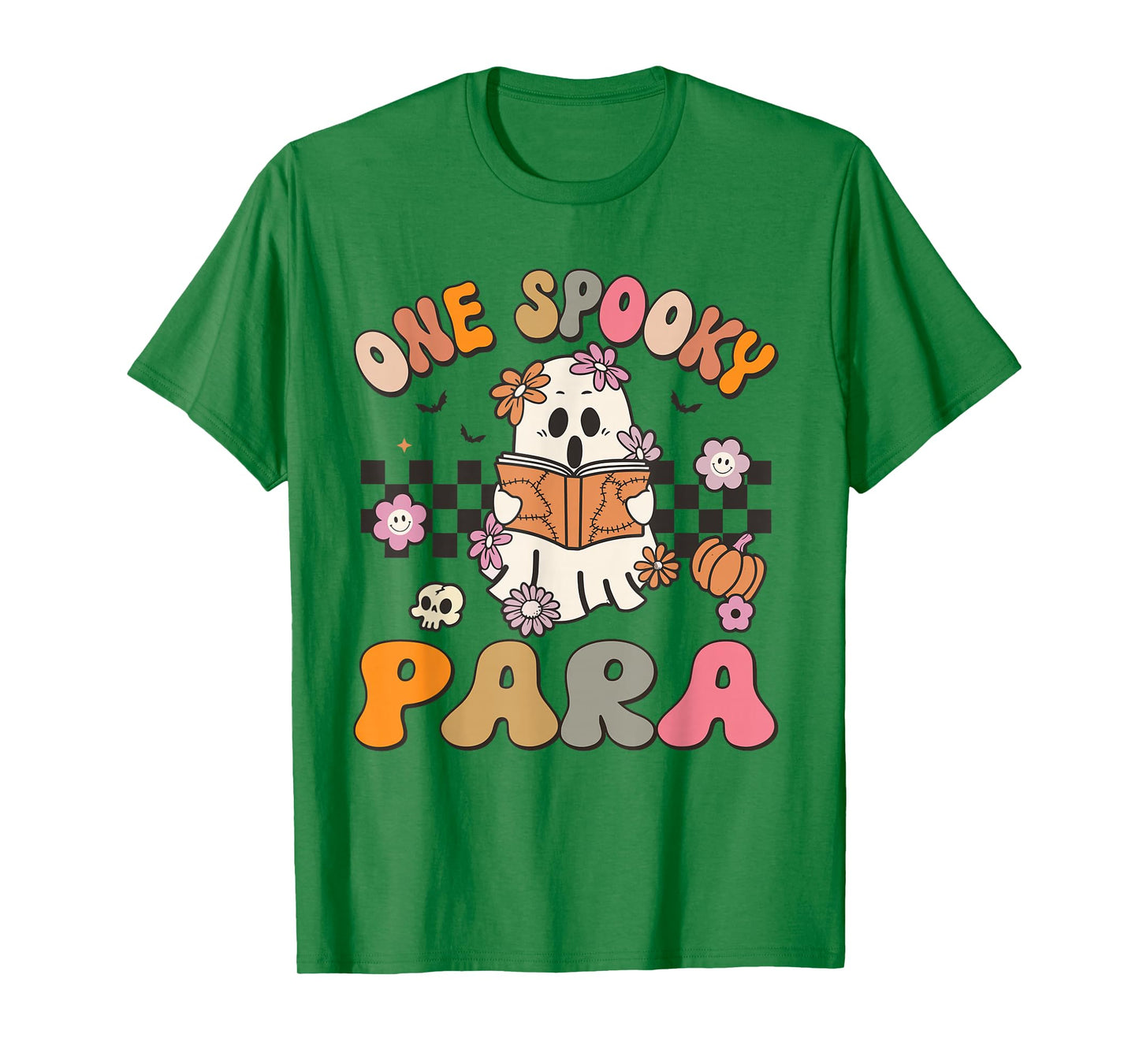 One Spooky Para Retro Ghost Halloween Spooky Season Womens T-Shirt