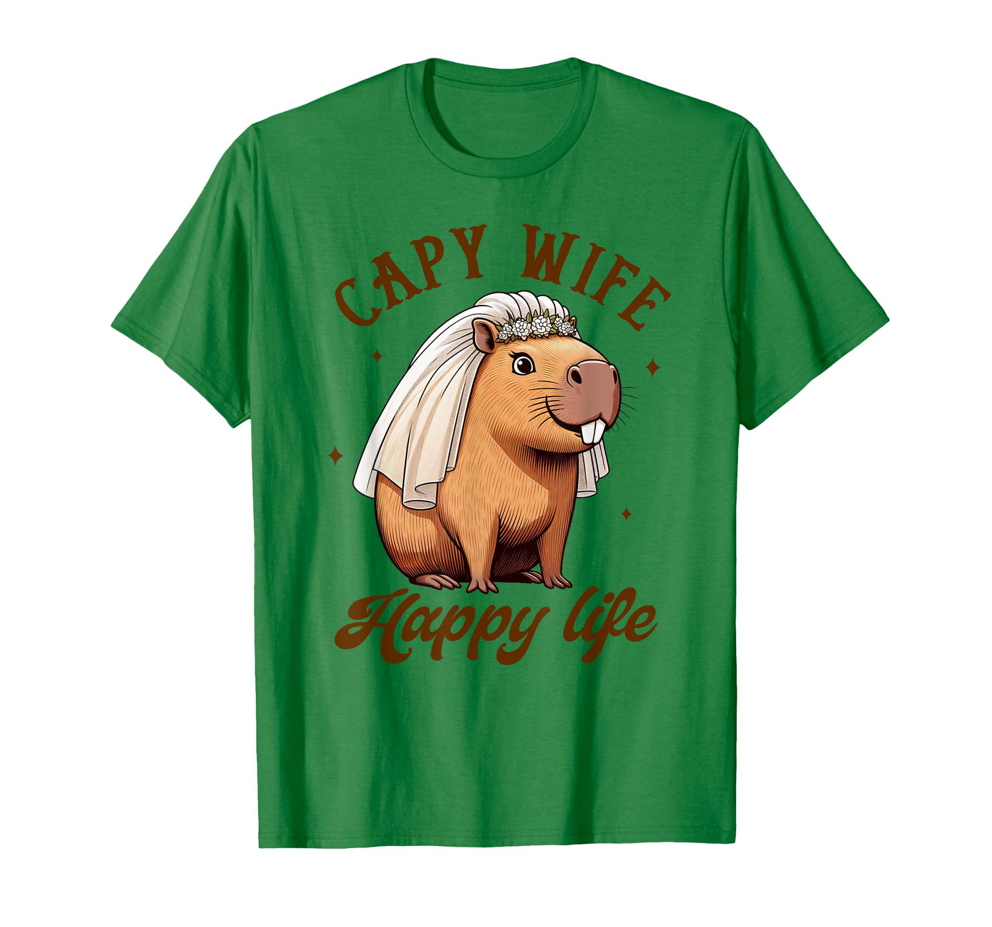 Bride To Be Capybara Bachelorette Capy Wife Happy A Life T-Shirt