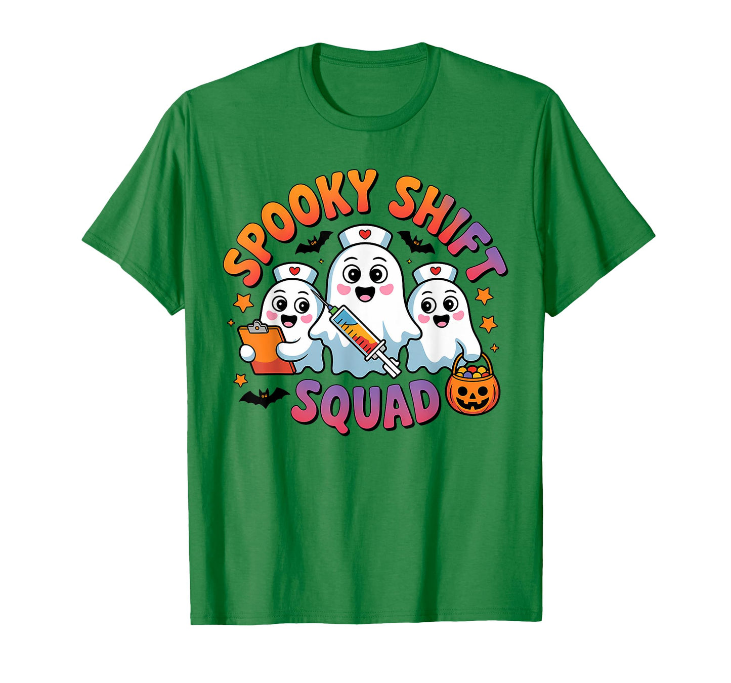 Night Shift Boo Squad Health Worker Halloween Ghost Nurse T-Shirt