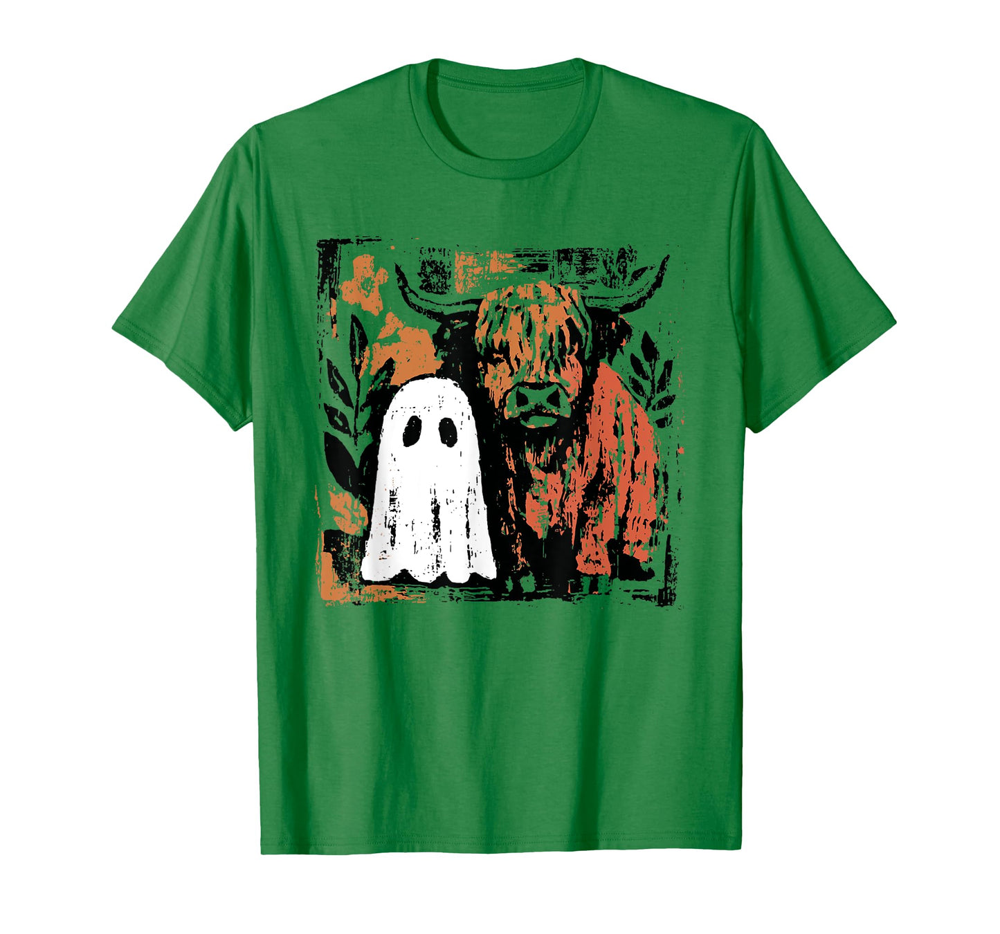 Cute Fall Highland Cow Ghost Halloween Spooky for Men Women T-Shirt