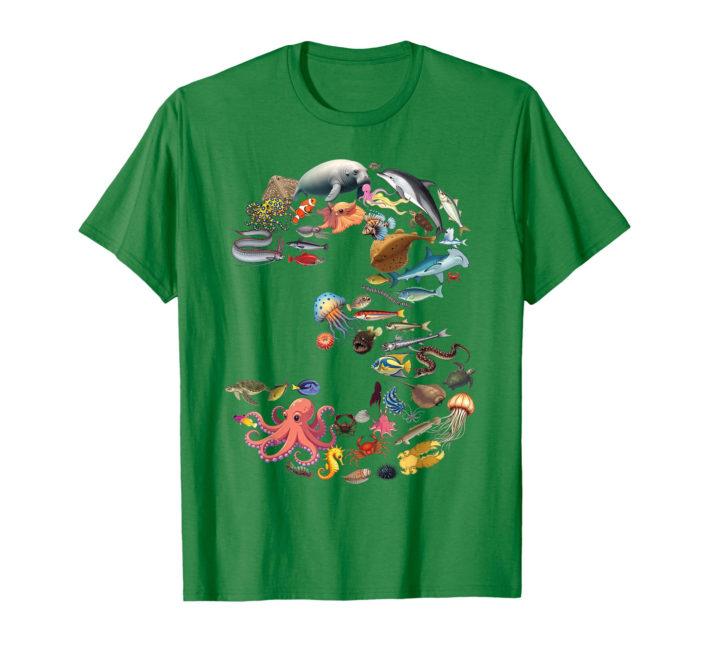 3 Years Old 3rd Birthday Sea Ocean Animals Figures Number 3 T-Shirt