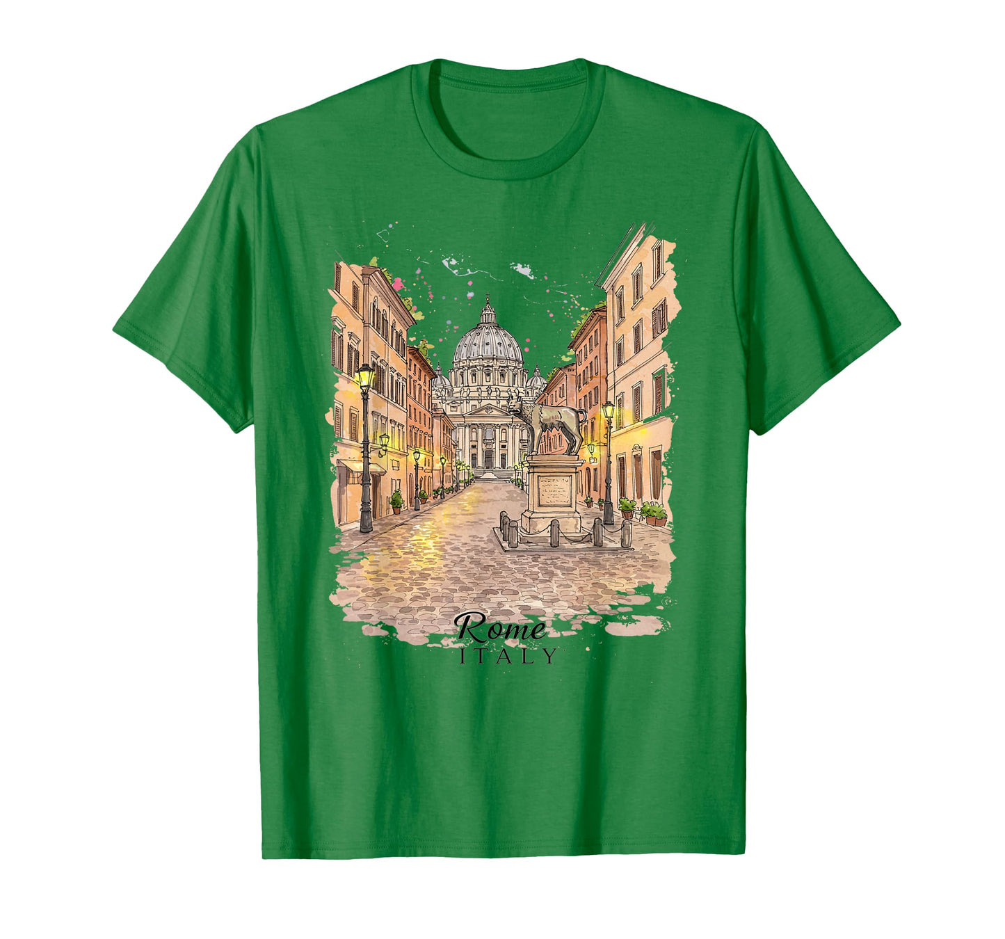 Rome Italy Lovers Art Print Vintage Cityscape Roma Italia T-Shirt
