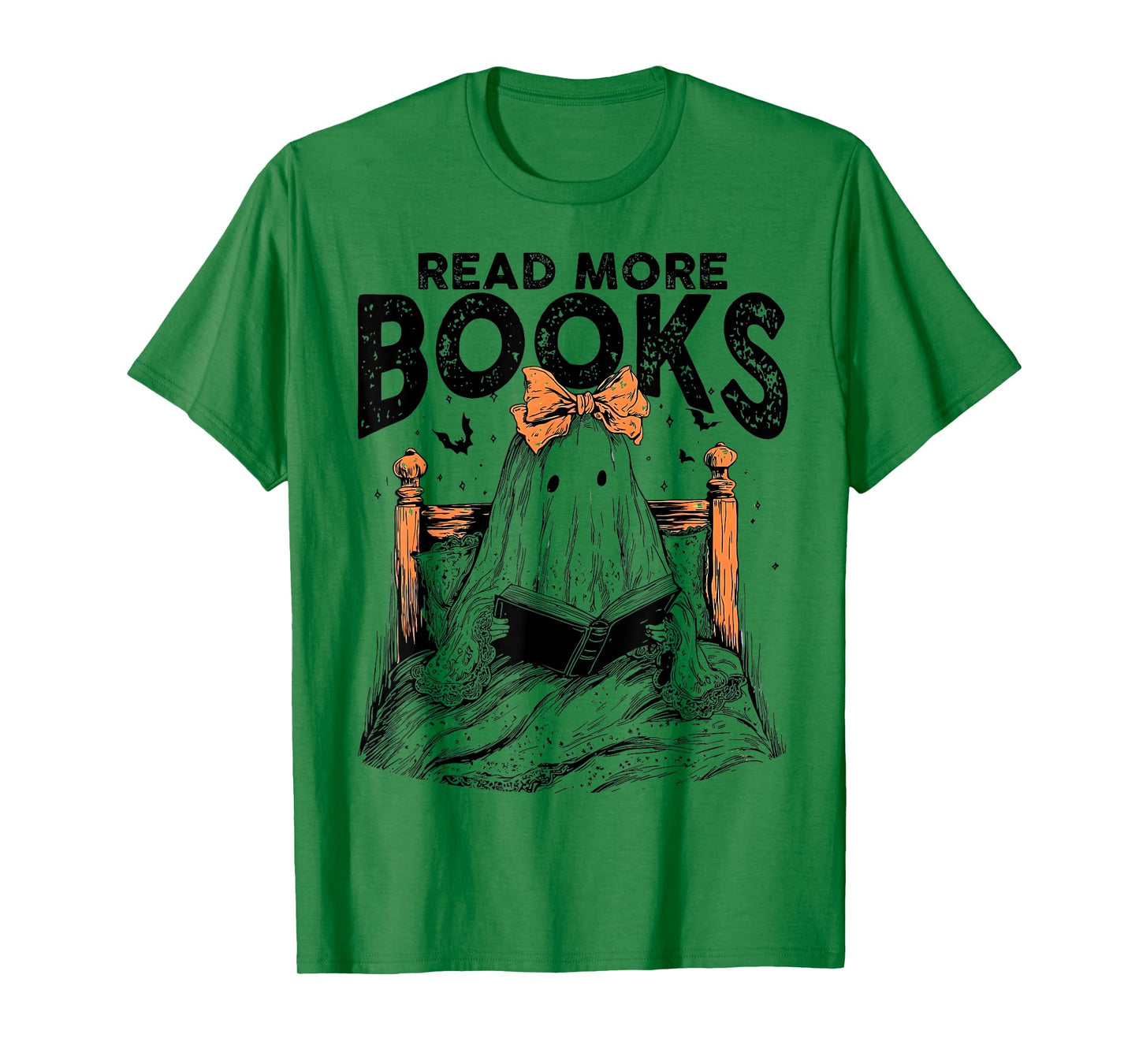 Cute Booooks Ghost Read More Books Funny Teacher Halloween T-Shirt