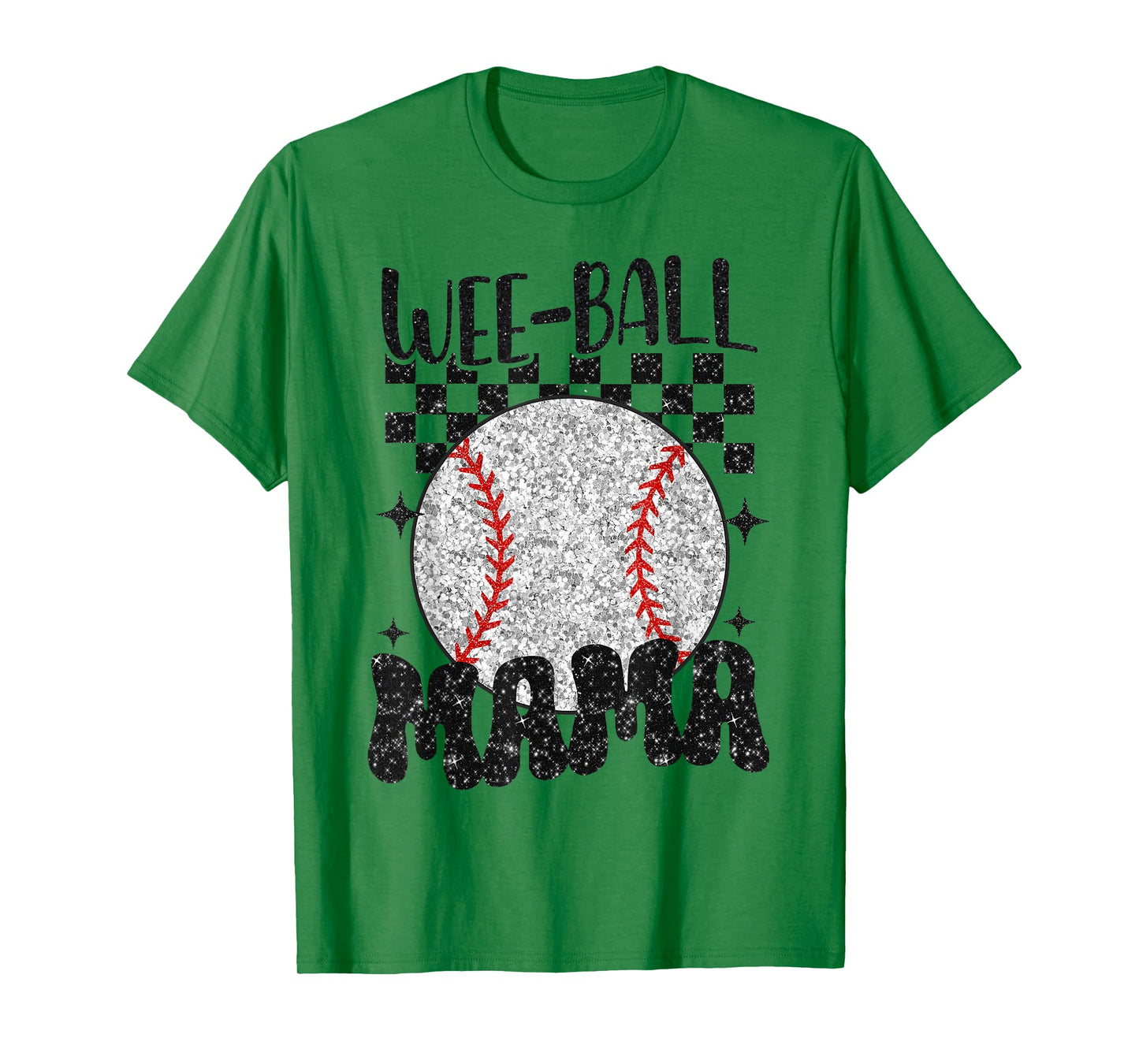 Wee Ball Mama Leopard Baseball Player Mom Life Mothers Day T-Shirt