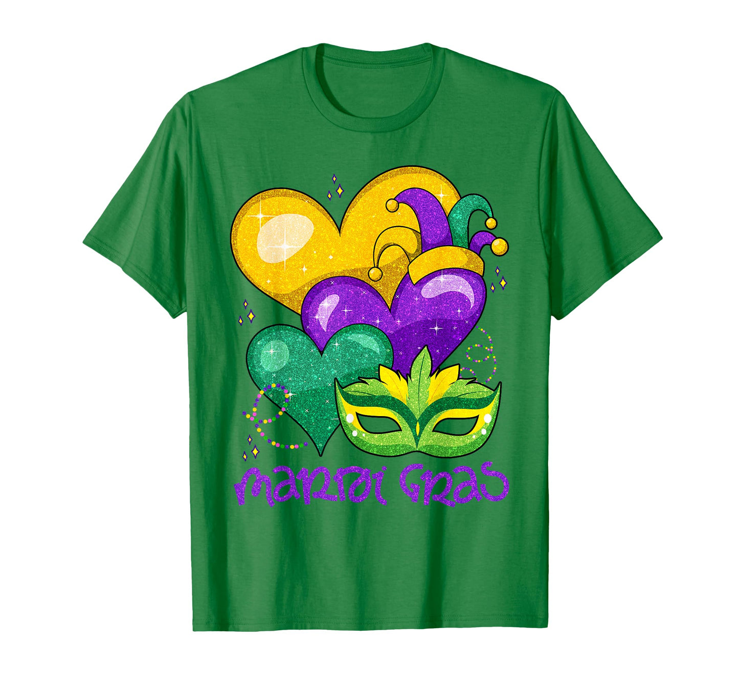 Mardi Gras Hearts Cute Outfit Women Girls Kids Toddler T-Shirt