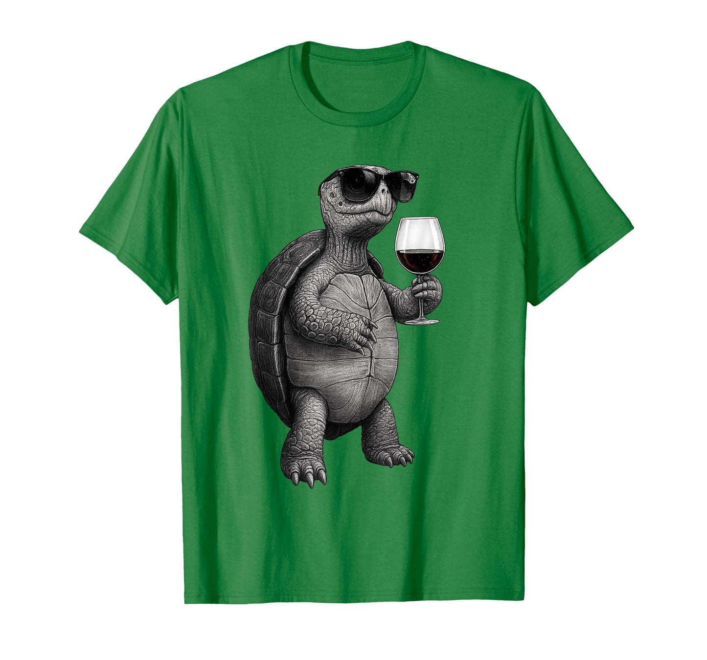 Cool Turtle Drinking Red Wine Art Print T-Shirt