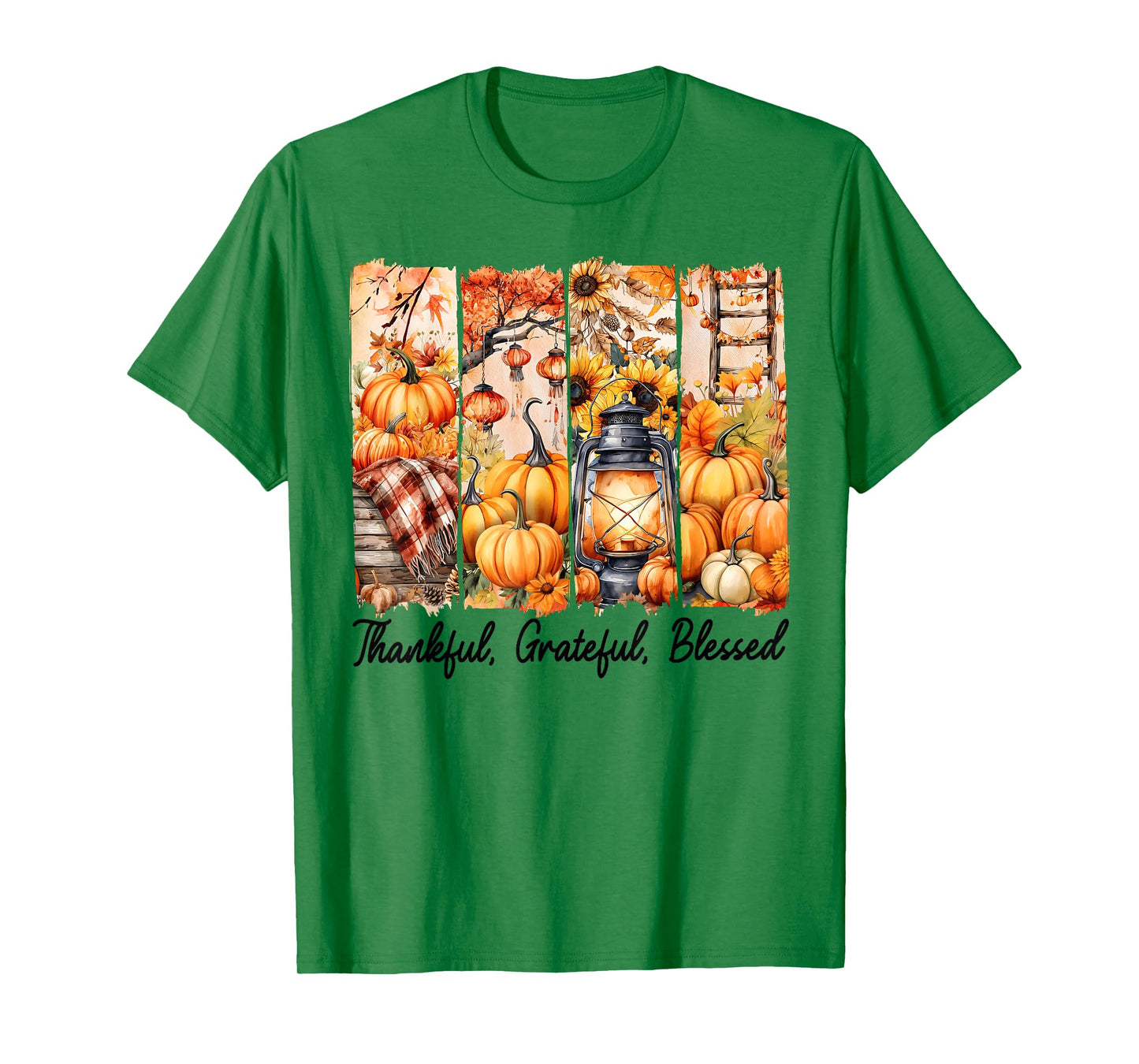 Thankful Grateful Blessed Pumpkin Fall Thanksgiving Autumn T-Shirt