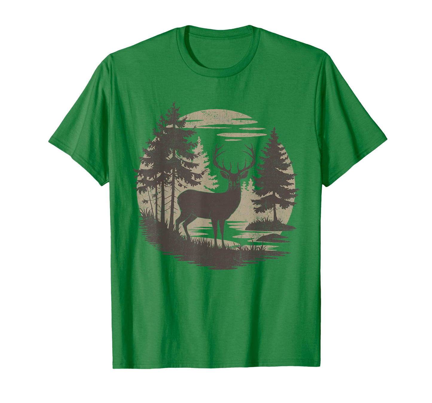 Vintage Forest Deer Graphic Retro Outdoors Wildlife Nature T-Shirt