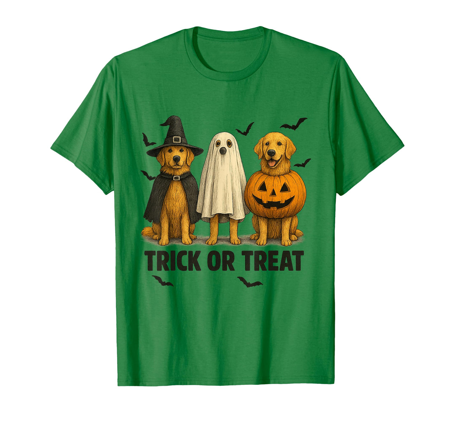 Cute Dog Halloween Costume Golden Retriever Trick or Treat T-Shirt