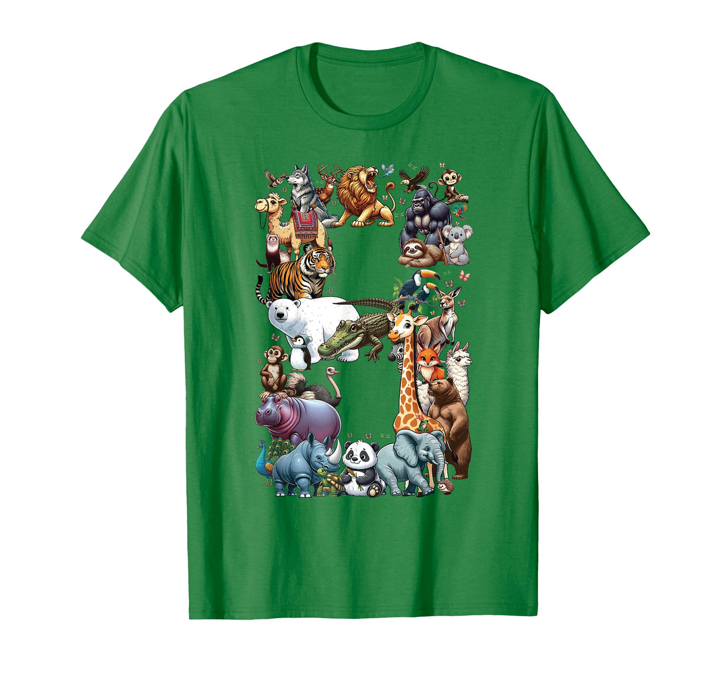 8th Birthday 8 Years Old Zoo Animals Wildlife Safari Jungle T-Shirt
