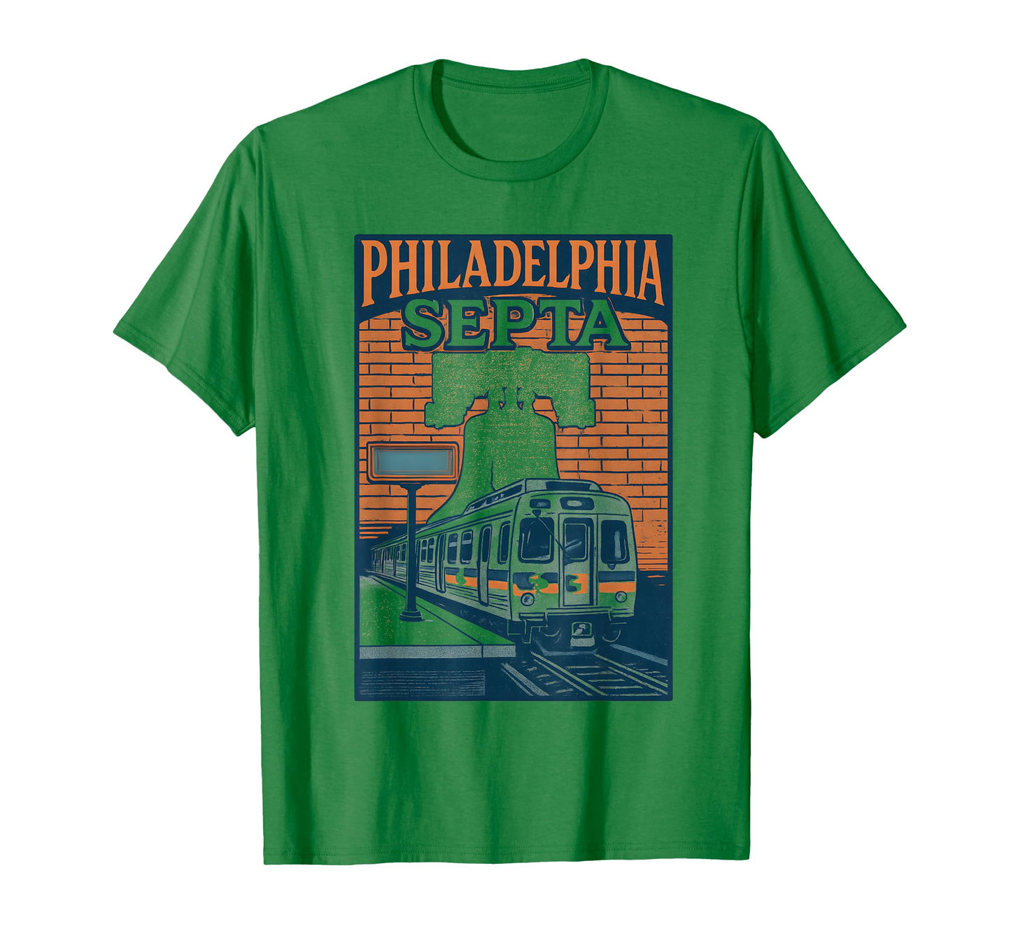 Philadelphia Septa Train Retro Transit Liberty Bell Artwork T-Shirt