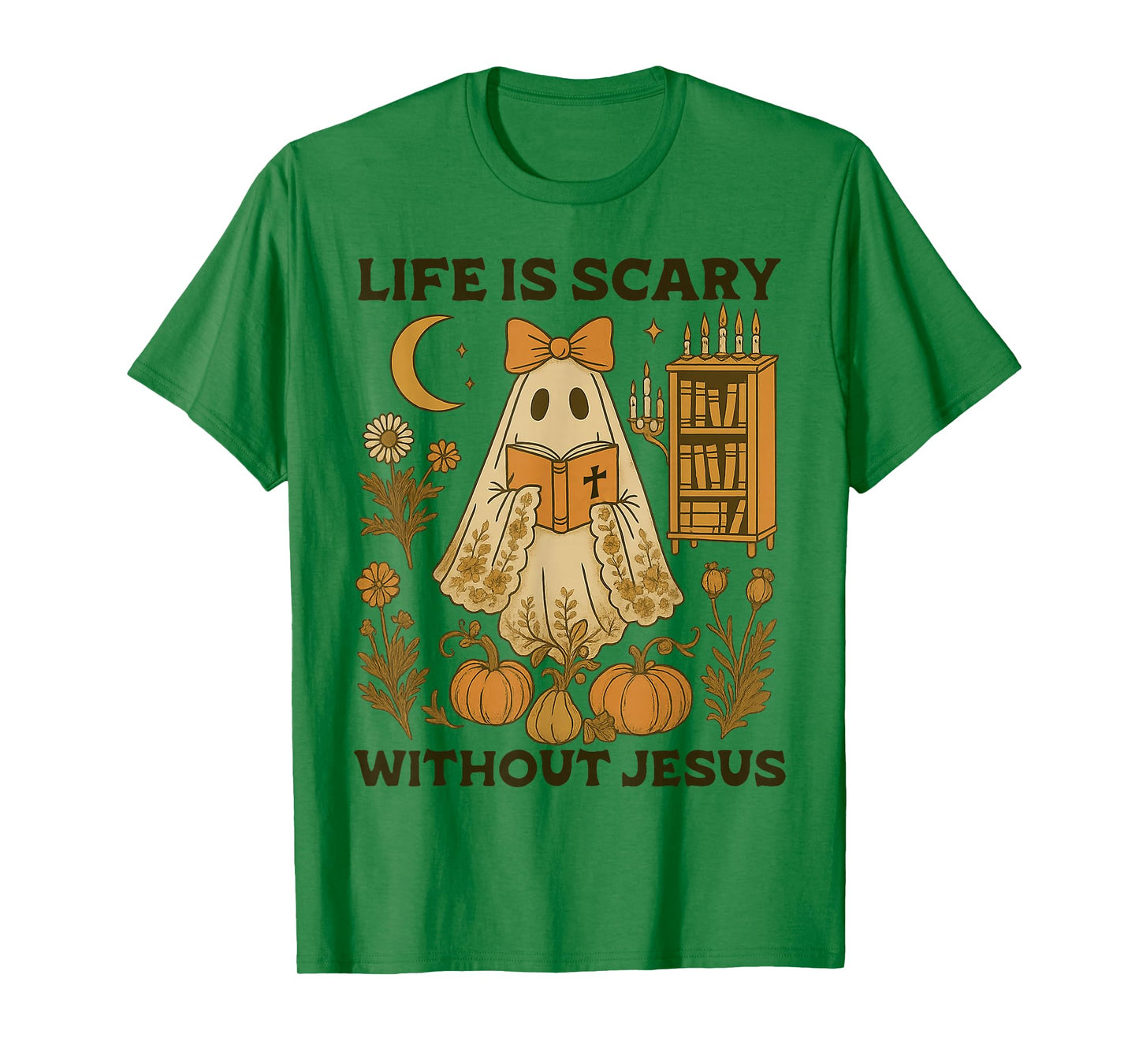 Spooky Life is Scary Without Jesus Christian Halloween T-Shirt