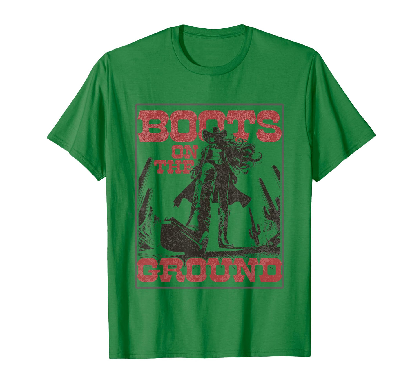 Cowgirl Boots on The Ground Vintage Western T-Shirt
