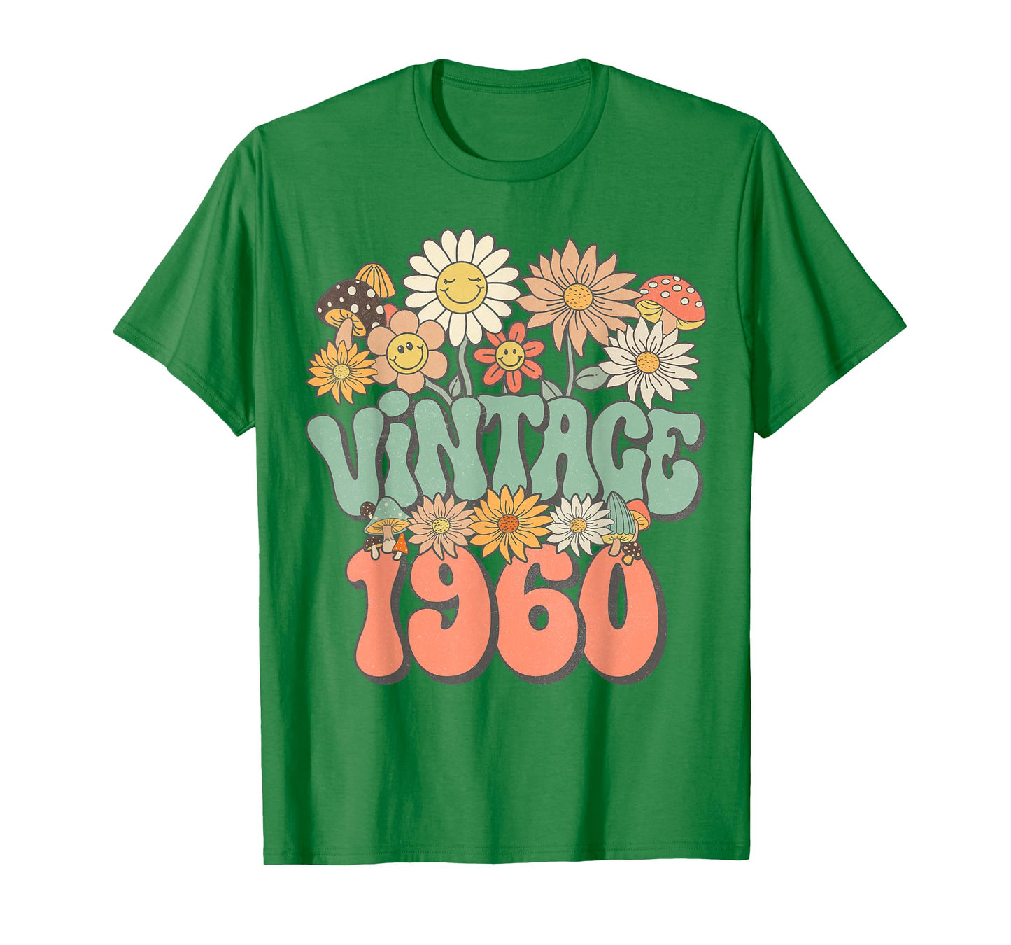 Vintage 1960 Daisy Hippie Groovy Wildflower 65th Birthday T-Shirt