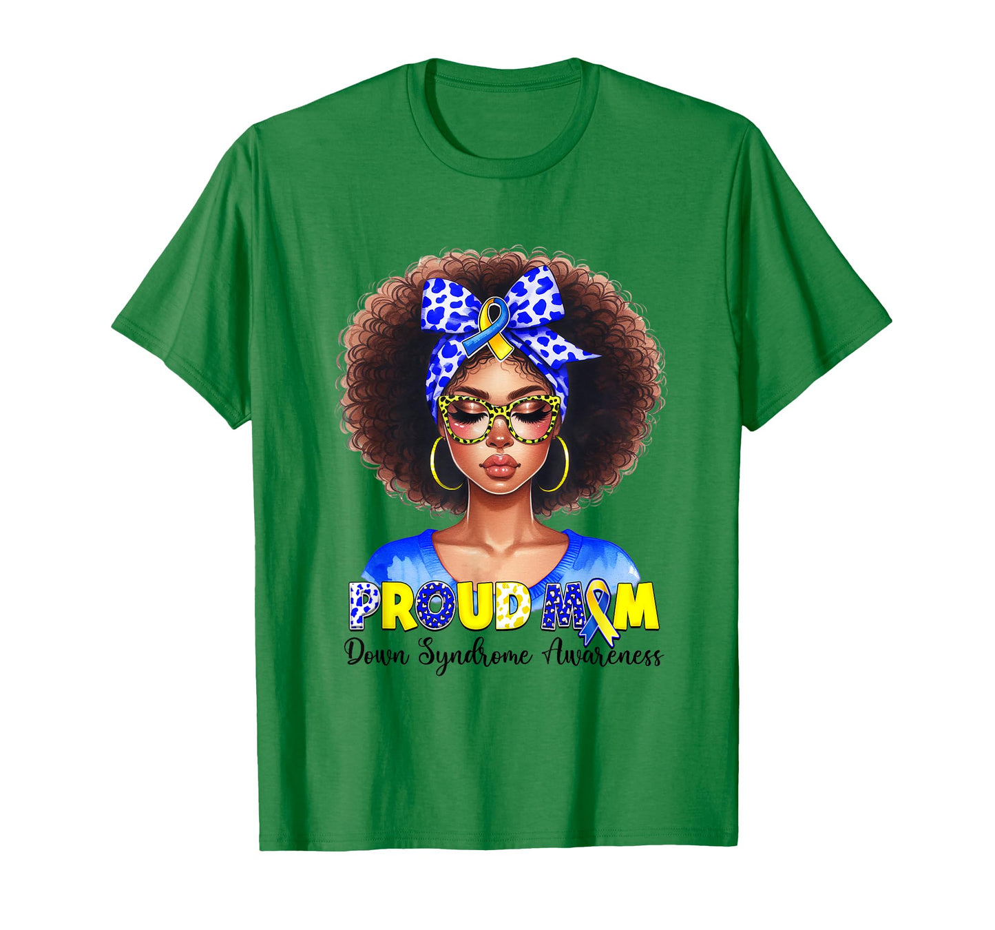 Proud Mom Down Syndrome Awareness African mom Down Syndrome T-Shirt