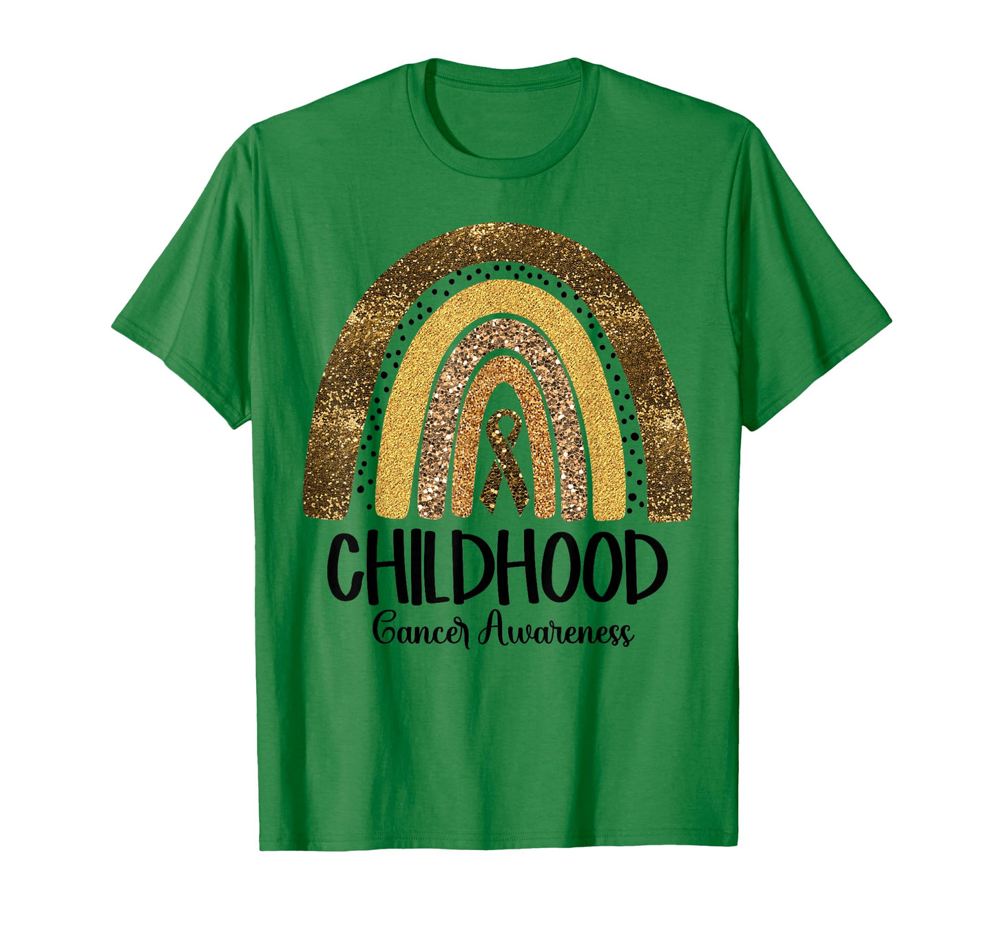 Childhood Cancer Awareness Gold Ribbon Rainbow Women Kids T-Shirt