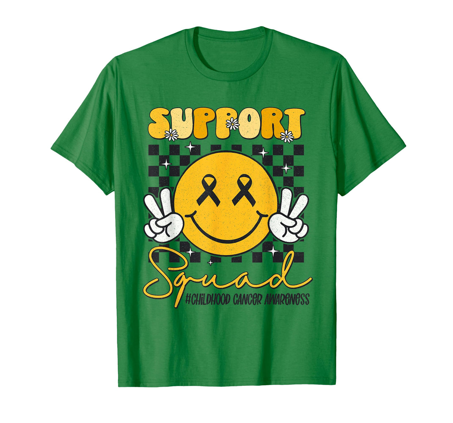 Childhood Cancer Awareness Smile Face Gold Ribbon Support T-Shirt