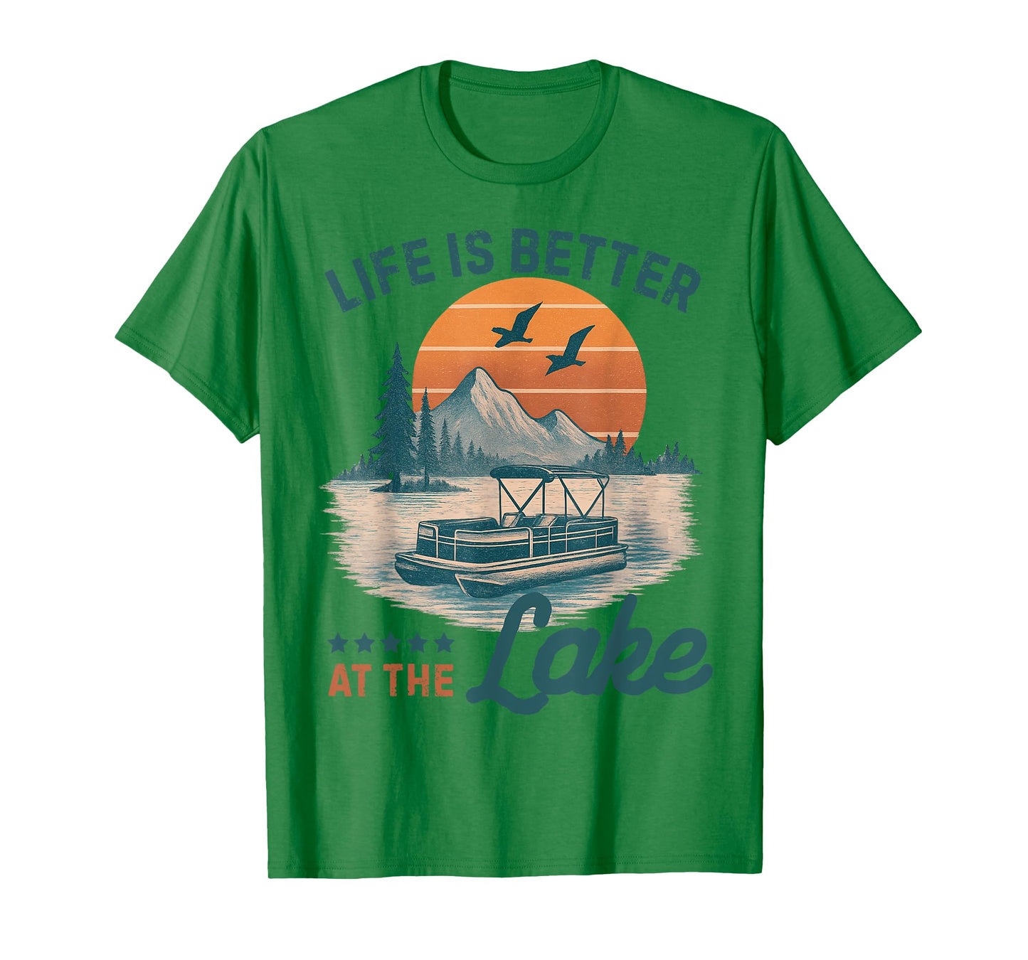 Life is Better at The Lake Pontoon Vintage Pontoon Boat T-Shirt