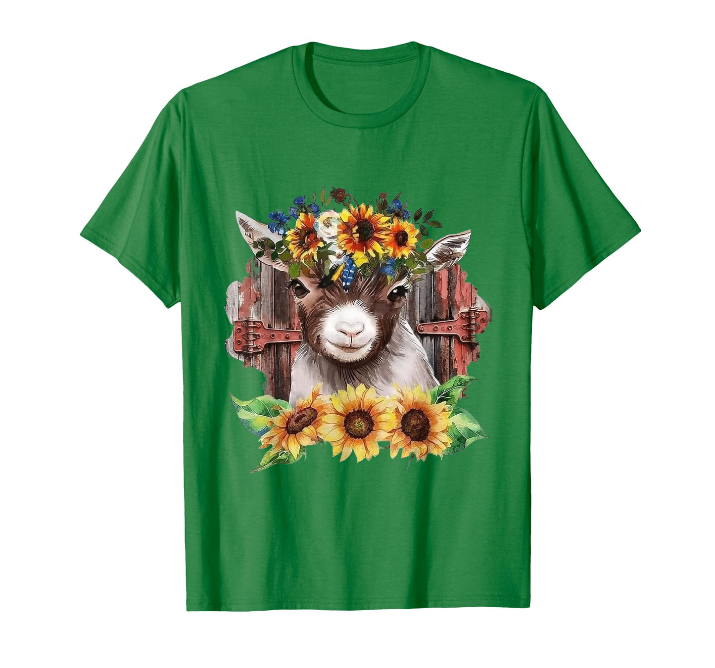 Sunflower Baby Goat Farmlife Cute Farm Animal T-Shirt
