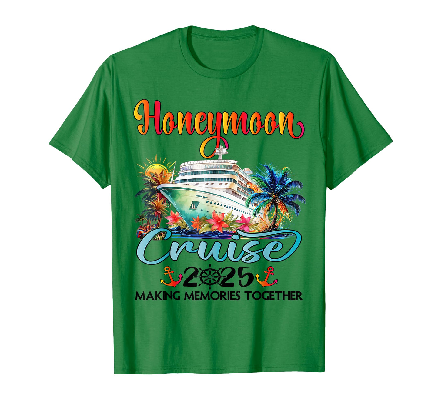 Honeymoon Cruise 2025 Just Married Matching Couple Vacation T-Shirt
