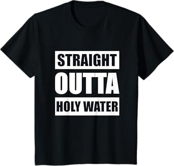 Kids Straight Outta Holy Water Funny Christian Religious Baptism T-Shirt