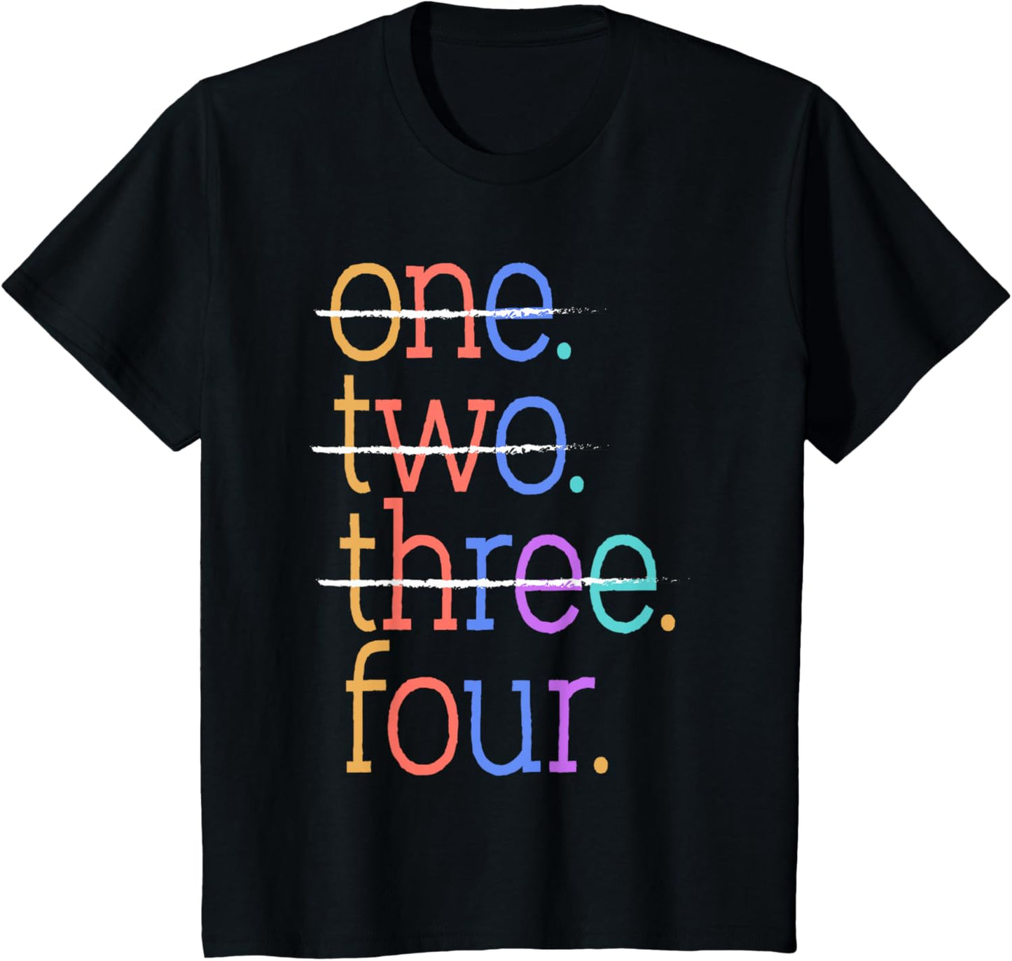 Kids Four Crossed Out 4th Birthday Design 4-Year-Old T-Shirt
