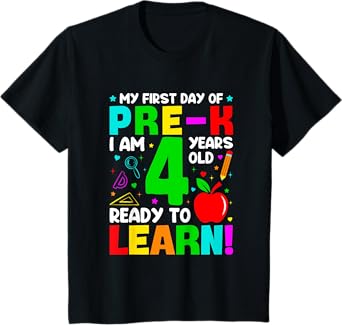 Kids My First Day of Pre-K 4 Years Old First Day of School T-Shirt
