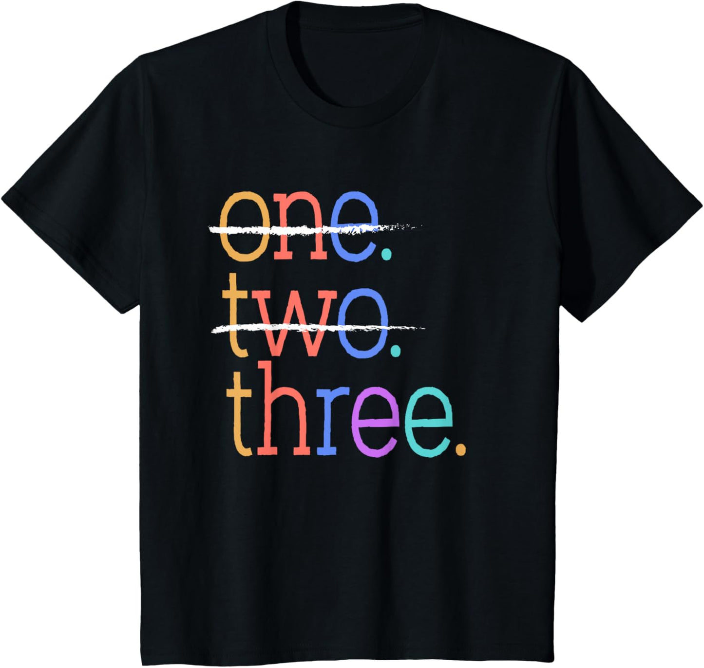 Kids Three Crossed Out 3rd Birthday Design 3-Year-Old T-Shirt