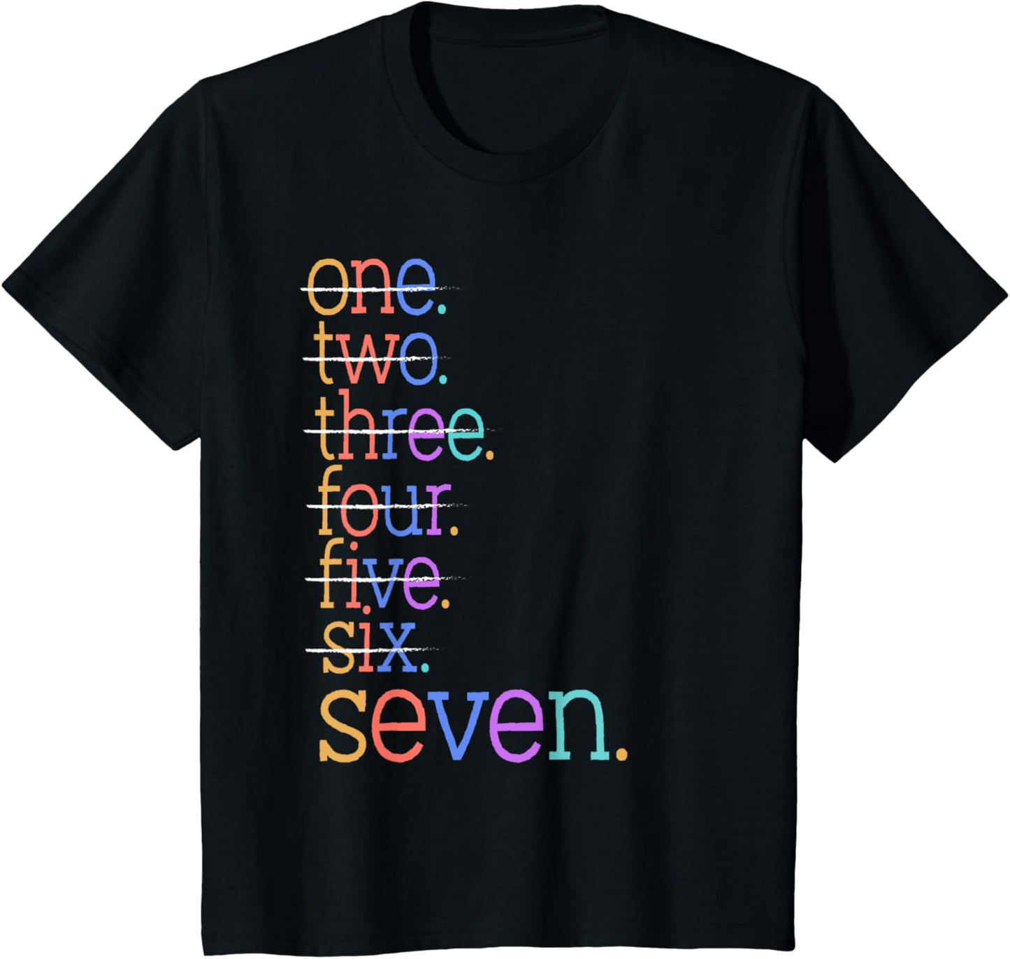 Kids Seven Crossed Out 7th Birthday Design 7-Year-Old T-Shirt