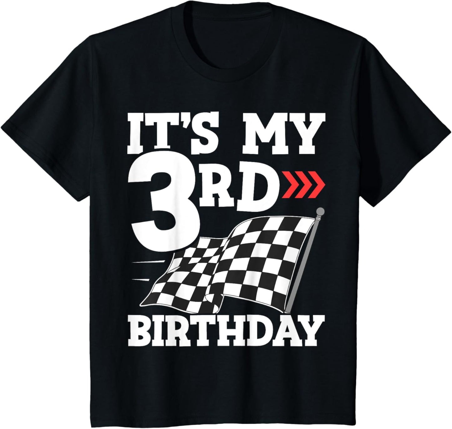 Kids It's My 3rd Birthday Boy Racing Car Flag Race Car 3 Three T-Shirt
