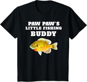 Paw Paws Little Fishing Buddy Cute Kids Fishing Shirt T-Shirt