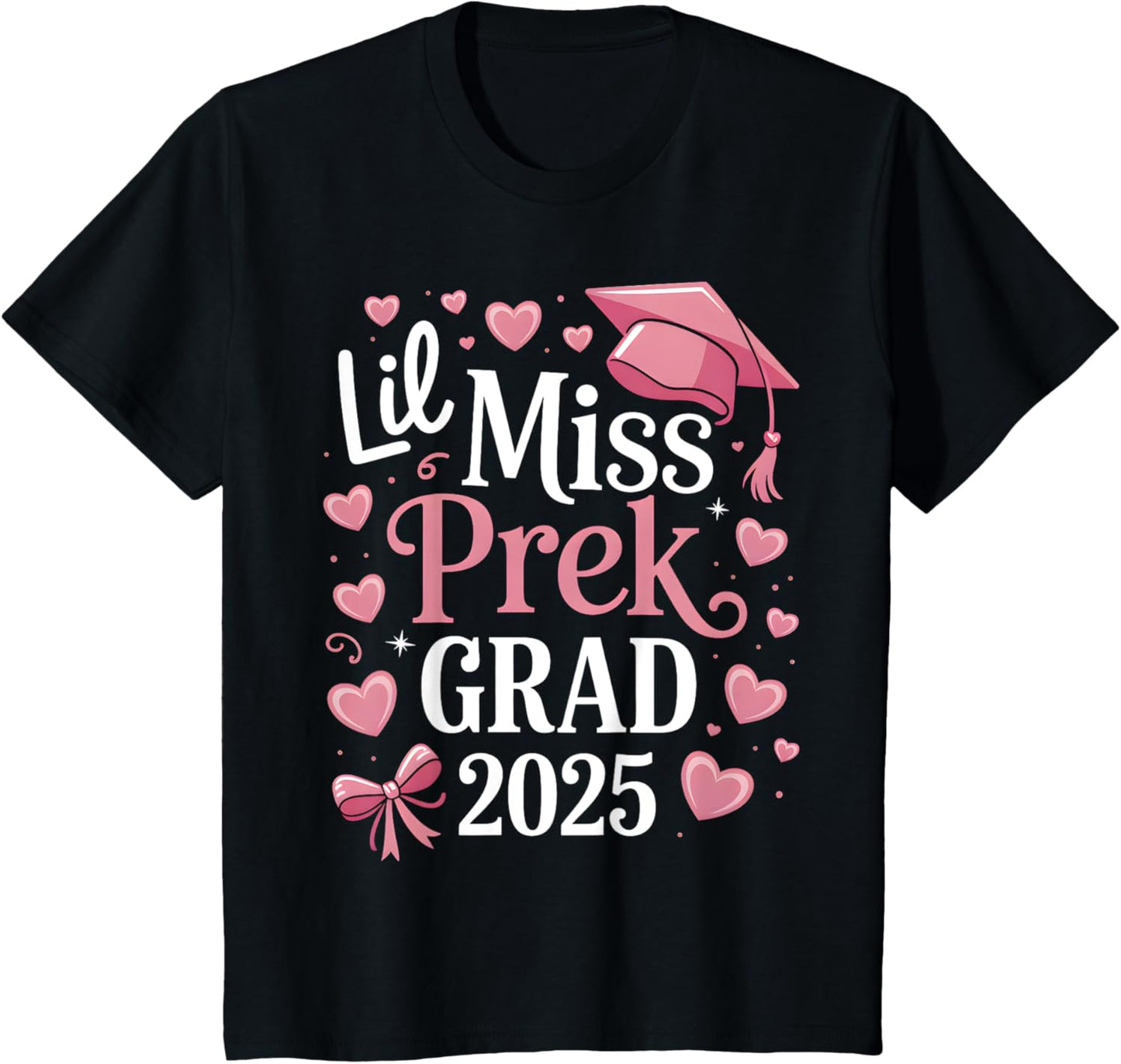 Kids Little Miss Pre-K Grad 2025 Preschool Girls Prek Graduation T-Shirt