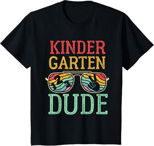 Kids First Day Of Kindergarten Vintage Dude Tee by TeeBrew
