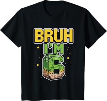 Kids Bruh it' s my birthday Boys Kids Funny Pixel Video Games T-Shirt