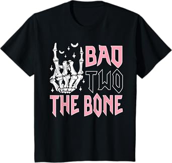 Bad Two The Bone Party Decorations 2 Years Old Birthday Kids T-Shirt